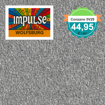 Vorwerk Teppichboden Conzano 5V29 grau – Querformat, strapazierfähiger Teppichboden in klassischem Grau, nur 44,95 €